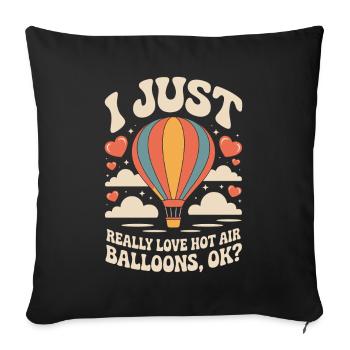 L’amour des ballons dans le ciel - Housse de coussin décorative 45 x 45 cm - noir - Devant