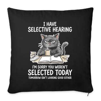 Grummelkat Lernhumor Motiv - Sofakissenbezug 45 x 45 cm - Schwarz - Vorne
