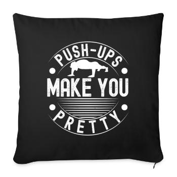Gym Junkies Push-Ups Make Pretty Calisthenics - Sofakissenbezug 45 x 45 cm - Schwarz - Vorne