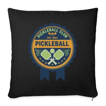 Pickleball Club Fondé en 2024 Joueur Humoristique Pickleball - Housse de coussin décorative 45 x 45 cm - noir - Devant