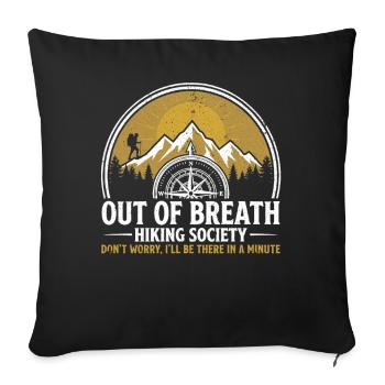 Randonnée Camping, Randonnée en plein air, Montagne nature - Housse de coussin décorative 45 x 45 cm - noir - Devant