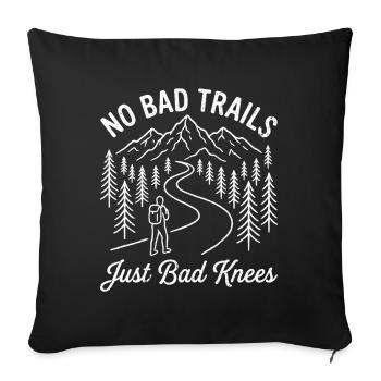 Randonnée Camping, Randonnée en plein air, Montagne nature - Housse de coussin décorative 45 x 45 cm - noir - Devant