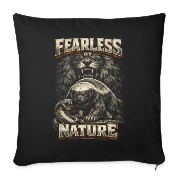 Honey Badger Animal Fearless By Nature - Sofa pillowcase 17,3'' x 17,3'' (45 x 45 cm) - black - Front
