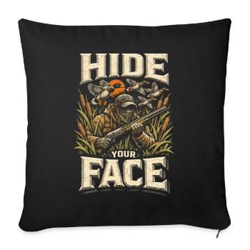 Chasse aux canards Cache ton visage - Housse de coussin décorative 45 x 45 cm - noir - Devant