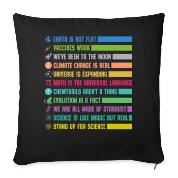 Déclarations scientifiques colorées - Housse de coussin décorative 45 x 45 cm - noir - Devant