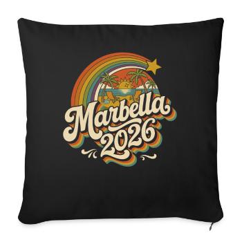 Marbella Retro Sonnenuntergang 2026 - Sofakissenbezug 45 x 45 cm - Schwarz - Vorne