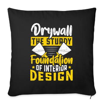 Constructeur de plaques de plâtre Installateur de plaques de plâtre - Housse de coussin décorative 45 x 45 cm - noir - Devant