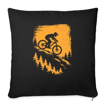Descente VTT – Conception de VTT - Housse de coussin décorative 45 x 45 cm - noir - Devant