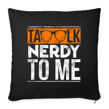 Art rétro de lunettes de soleil orange Talk To Me - Housse de coussin décorative 45 x 45 cm - noir - Devant