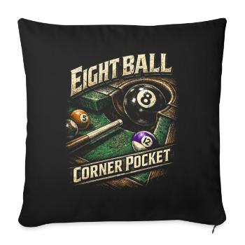 Poche de coin huit billes du billard à 8 billes - Housse de coussin décorative 45 x 45 cm - noir - Devant