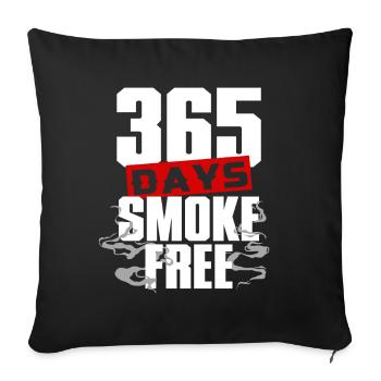 Non-smoking Ex Smoker 365 Days Smoke Free - Sofa pillowcase 17,3'' x 17,3'' (45 x 45 cm) - black - Front