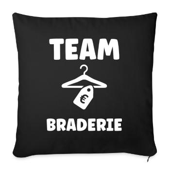 Team Braderie Vetements - Housse de coussin décorative 45 x 45 cm - noir - Devant
