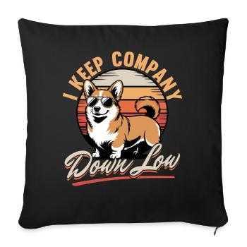 Corgi de race de chien drôle - Housse de coussin décorative 45 x 45 cm - noir - Devant