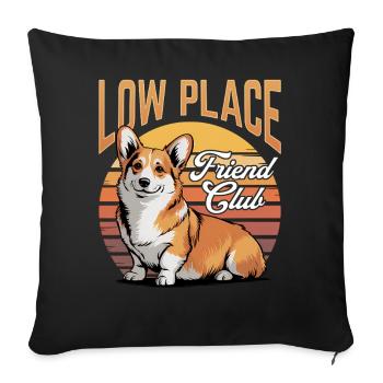 Corgi de race de chien drôle - Housse de coussin décorative 45 x 45 cm - noir - Devant