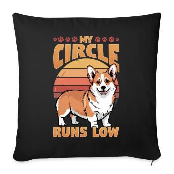 Corgi de race de chien drôle - Housse de coussin décorative 45 x 45 cm - noir - Devant