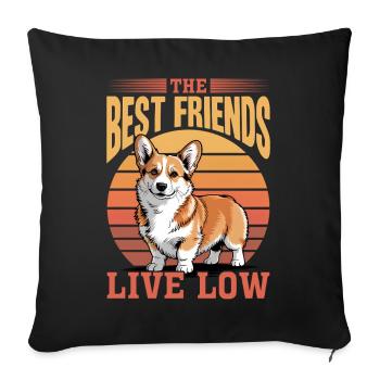 Corgi de race de chien drôle - Housse de coussin décorative 45 x 45 cm - noir - Devant