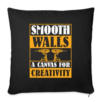 Constructeur de plaques de plâtre Installateur de plaques de plâtre - Housse de coussin décorative 45 x 45 cm - noir - Devant