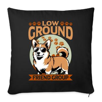 Corgi de race de chien drôle - Housse de coussin décorative 45 x 45 cm - noir - Devant