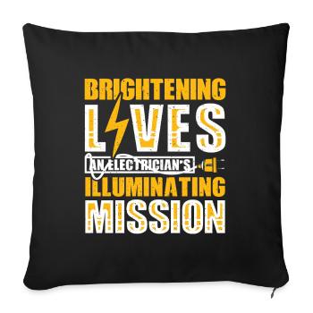 Electrician, Electronics Technician, Electrician - Sofa pillowcase 17,3'' x 17,3'' (45 x 45 cm) - black - Front