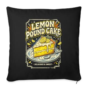 Lemon pound cake illustration - Sofa pillowcase 17,3'' x 17,3'' (45 x 45 cm) - black - Front