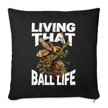 King Python Snakes Lover Terrarium Python - Sofa pillowcase 17,3'' x 17,3'' (45 x 45 cm) - black - Front