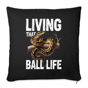 King Python Snakes Lover Terrarium Python - Sofa pillowcase 17,3'' x 17,3'' (45 x 45 cm) - black - Front
