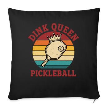 Pickleball Dink Queen Funny Player Love Pickleball - Sofa pillowcase 17,3'' x 17,3'' (45 x 45 cm) - black - Front