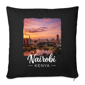 Nairobi Kenya - Sofa pillowcase 17,3'' x 17,3'' (45 x 45 cm) - black - Front