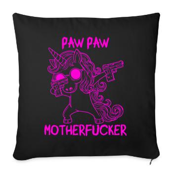 Paw Paw Unicorn - Sofakissenbezug 45 x 45 cm - Schwarz - Vorne