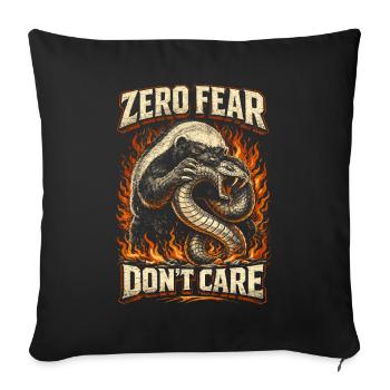 Honigdachs Honey Badger Tier Zero Fear Dont Care - Sofakissenbezug 45 x 45 cm - Schwarz - Vorne