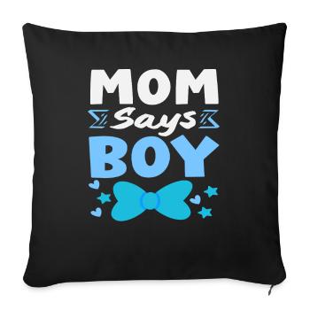 Maman dit que la fête de révélation du sexe des jeunes - Housse de coussin décorative 45 x 45 cm - noir - Devant