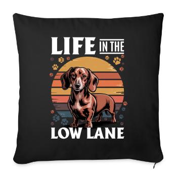 Teckel de race de chien drôle - Housse de coussin décorative 45 x 45 cm - noir - Devant