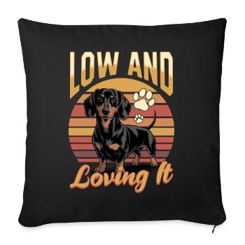Teckel de race de chien drôle - Housse de coussin décorative 45 x 45 cm - noir - Devant