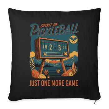 Pickleball Spirit Of Pickleball One More Game - Sofa pillowcase 17,3'' x 17,3'' (45 x 45 cm) - black - Front
