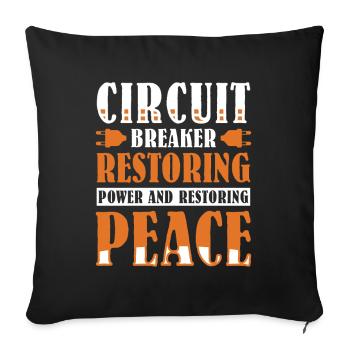 Électricien, technicien en électronique, électricien - Housse de coussin décorative 45 x 45 cm - noir - Devant