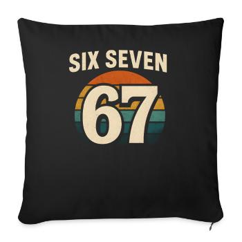 Six Seven 67 Italian Brainrot Retro Sunset Meme - Sofa pillowcase 17,3'' x 17,3'' (45 x 45 cm) - black - Front