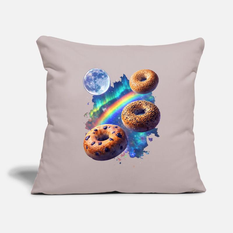 Cosmic donuts over rainbow space Sofa pillowcase 17,3'' x 17,3'' (45 x 45 cm)