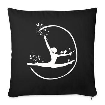Gymnaste avec fanfare Gymnastique rythmique - Housse de coussin décorative 45 x 45 cm - noir - Devant