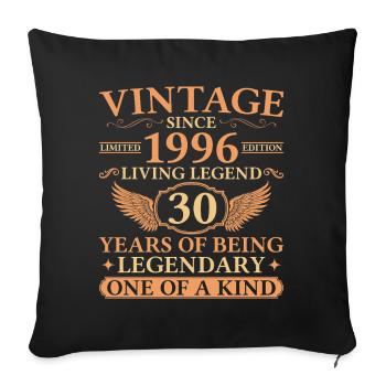 Millésime 1996 – 30e anniversaire de Living Legend - Housse de coussin décorative 45 x 45 cm - noir - Devant