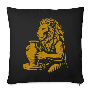 Golden Lion Pottery Master - Sofa pillowcase 17,3'' x 17,3'' (45 x 45 cm) - black - Front