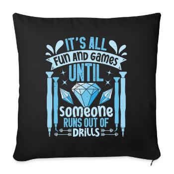 Outils de collecte de perceuses pour peinture diamantée Diamond - Housse de coussin décorative 45 x 45 cm - noir - Devant