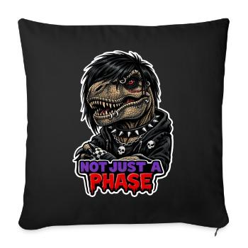 Emo Dinosaur, Sad Dino, Emotional - Sofa pillowcase 17,3'' x 17,3'' (45 x 45 cm) - black - Front