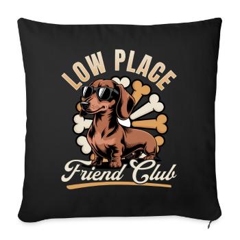 Teckel de race de chien drôle - Housse de coussin décorative 45 x 45 cm - noir - Devant