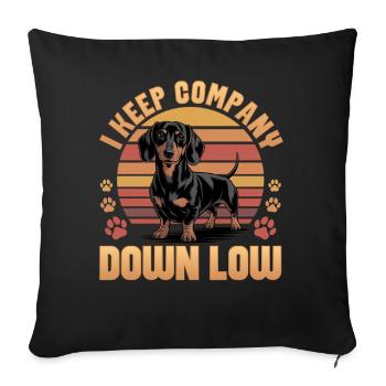 Teckel de race de chien drôle - Housse de coussin décorative 45 x 45 cm - noir - Devant