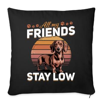 Teckel de race de chien drôle - Housse de coussin décorative 45 x 45 cm - noir - Devant