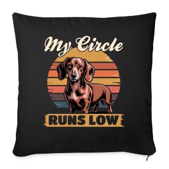 Teckel de race de chien drôle - Housse de coussin décorative 45 x 45 cm - noir - Devant