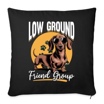 Teckel de race de chien drôle - Housse de coussin décorative 45 x 45 cm - noir - Devant