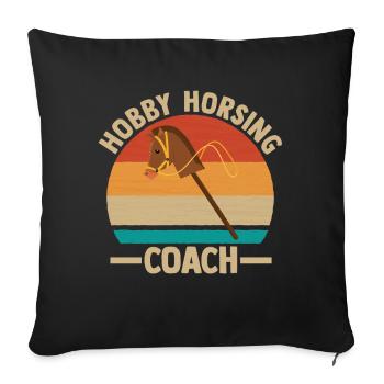 Steckenpferd Hobbyhorse Hobby Horsing - Sofa pillowcase 17,3'' x 17,3'' (45 x 45 cm) - black - Front