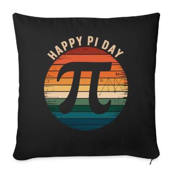 Happy Pi Day Shirt Retro Math Gift - Sofa pillowcase 17,3'' x 17,3'' (45 x 45 cm) - black - Front