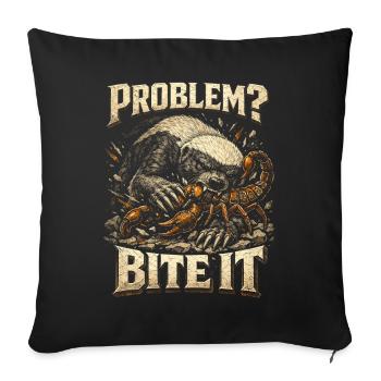 Problème animal du blaireau miel ? Vas-y - Housse de coussin décorative 45 x 45 cm - noir - Devant